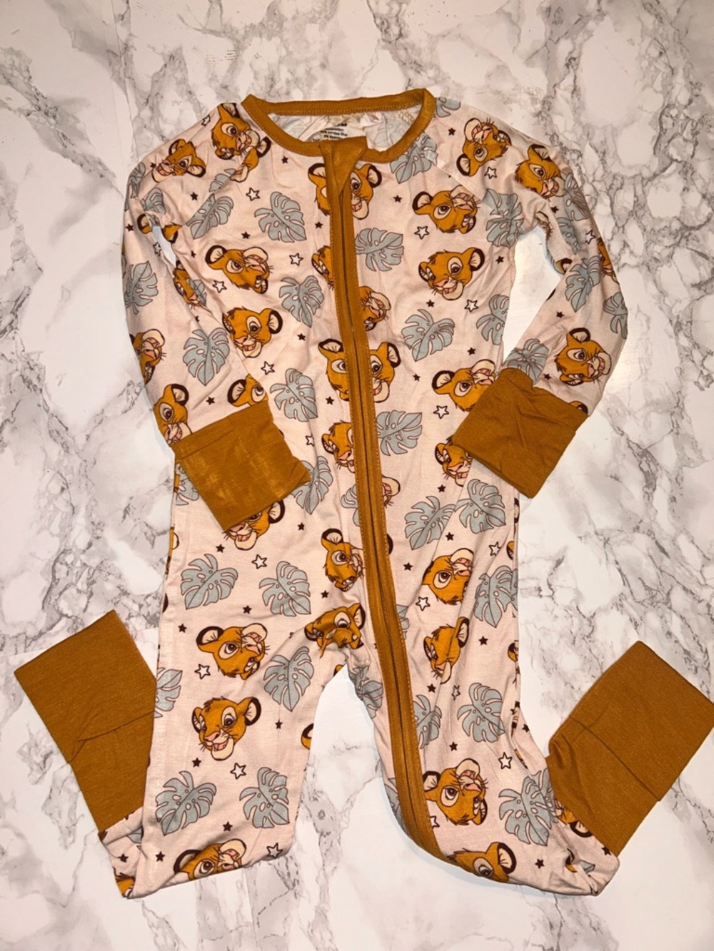 Bamboo One-Piece Zipper Pajama Lion King